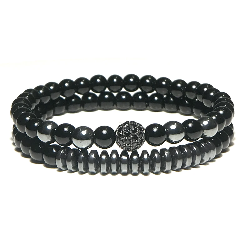 

Noter 2pcs/set Natural Stone Bracelet For Men Charm Disco Ball Strand Braslet 6mm Tiger Eyes Beads Braclet For Homme Pulseira