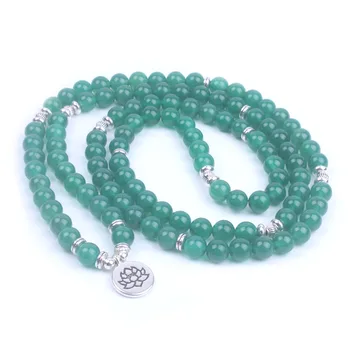 Chapelet Tibétain Mala d'onyx vert