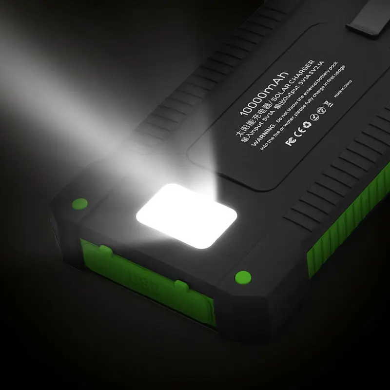 Solar Charger 10000mAh Portable Solar Power Bank Charger for iPhone 6 6s 7 iPad Air Samsung Huawei Xiaomi Cell Phone