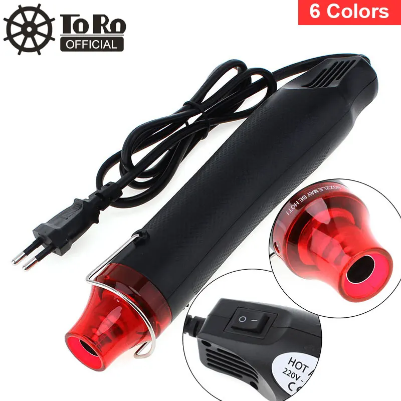 

TORO 220V 300W Diy Using Heat Gun Electric Tool with Shrink Plastic and Black Surface for Heating DIY Accessories and EU Plug