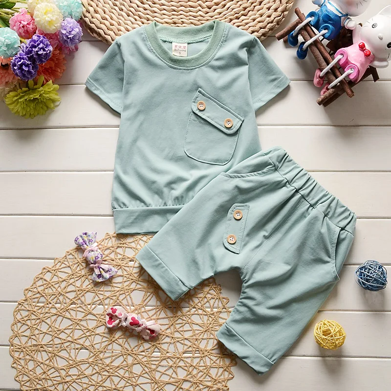 

2018 Summer Baby Boys Girls Clothes Sets Casual Style Infant Cotton Suits Sports T Shirt+Pants 2 Piece Kids Children Suits