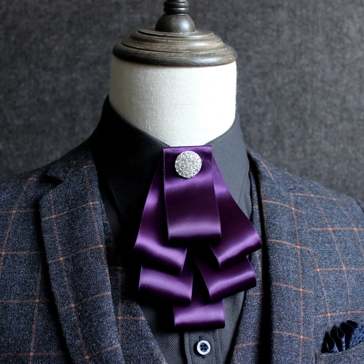 PYJTRL Ties For Men Fashion Ribbon Collar Flower Wedding Groom Banquet