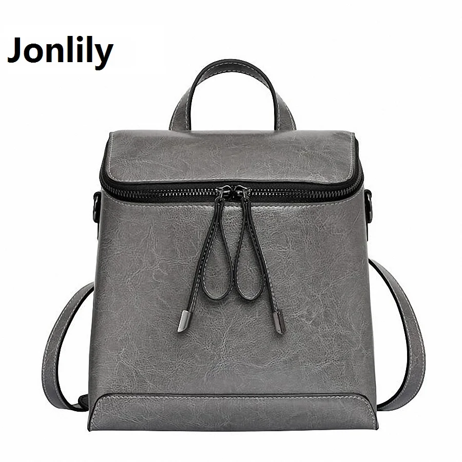 Jonlily Women Genuine Leather Backpack Women s Backpacks for Teenage Girls Ladies font b Bags b