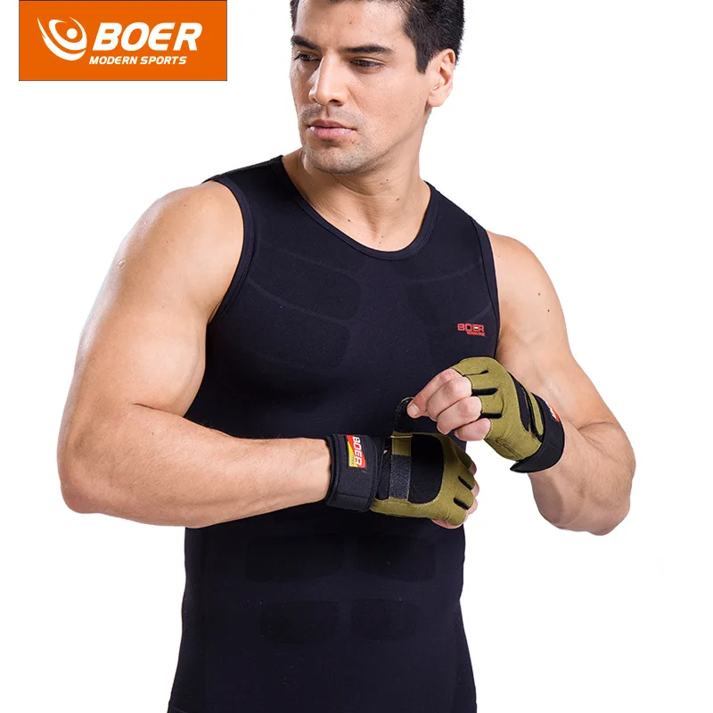Body Building Gym Fitness Gloves Women Men with Long Belt Weightlifting Crossfit Gloves Barbell Dumbbell pesas gimnasio