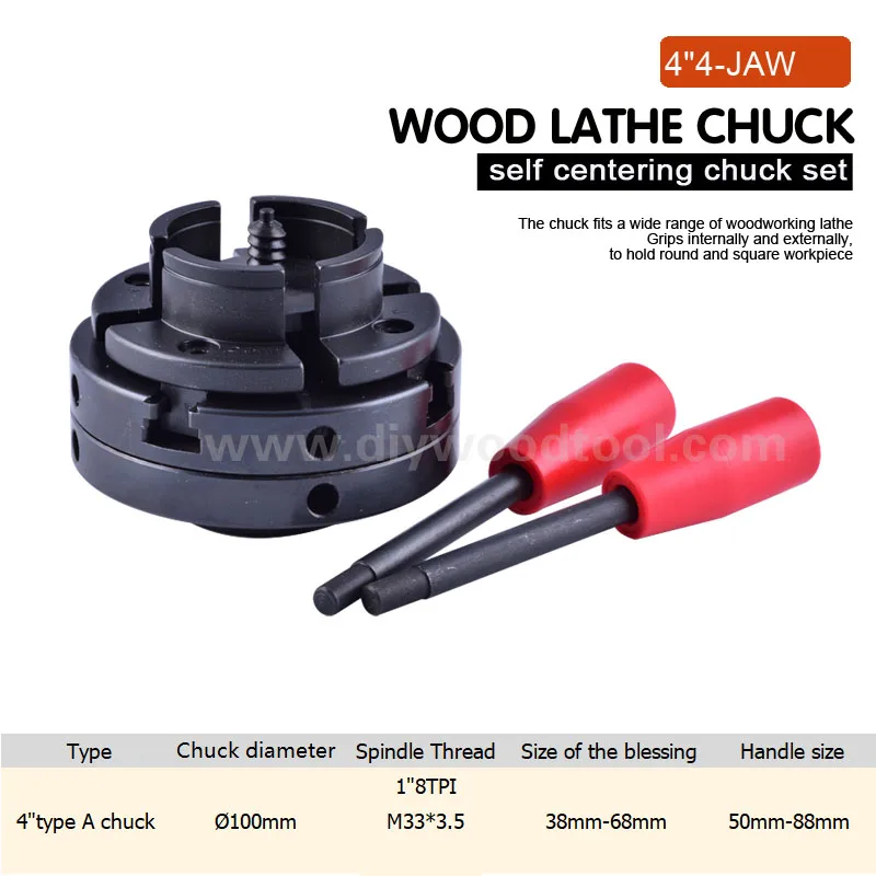 

wood lathe chuck 4 inch / 100mm 4 jaws self centering lathe chuck,four jaws mini lathe chuck,woodworking lathe chucks