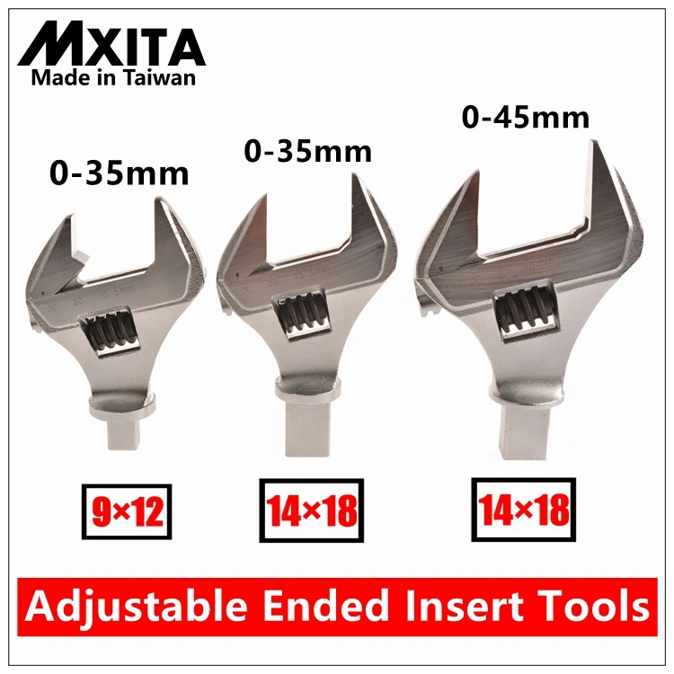 

MXITA Adjustable Insert Ended head Torque Wrench Interchangeable Torque Wrench Hand Spanner 9X12 14X18