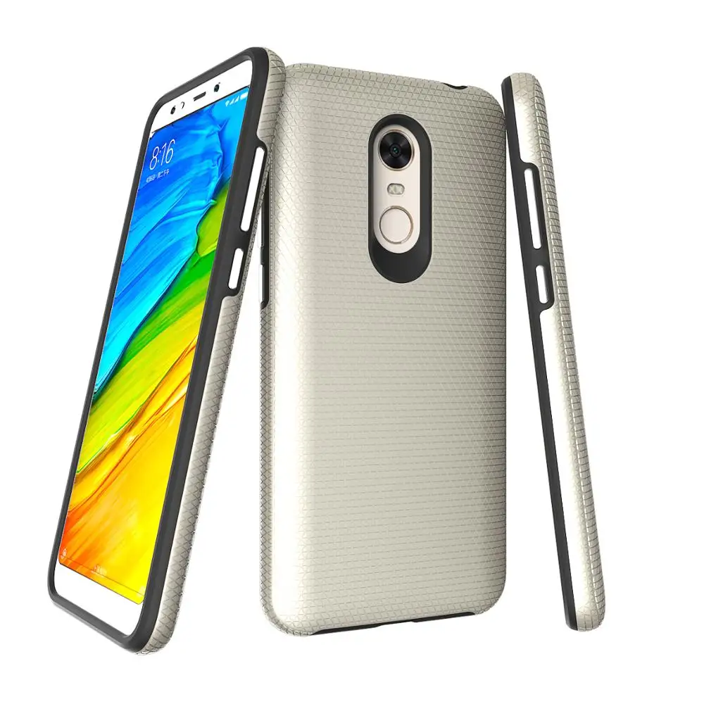 

Shockproof Dual Layer Case for xiaomi Redmi 5 Plus Hybrid PC TPU Protective Armor Shell Triangle Texture Phone Accessories Cover