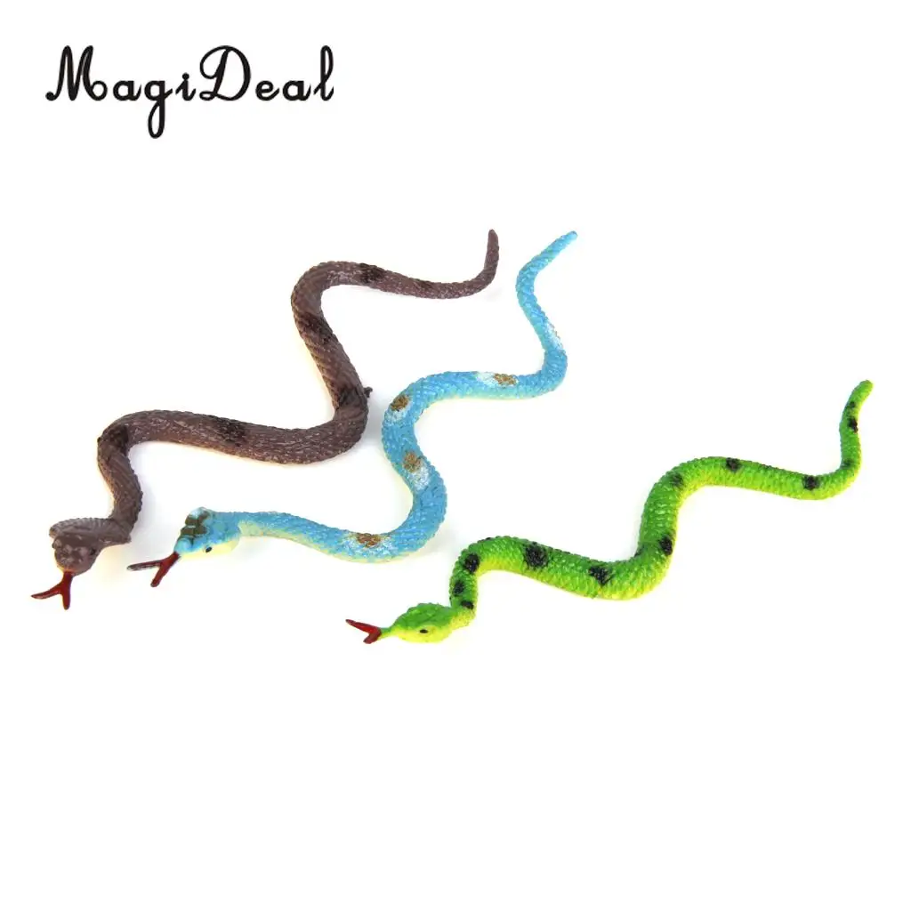 High Simulation 12Pcs Plastic Fake Reptiles Animal Snake Animal Model Toy for Children Kids Party Decor Gag Friends Gift