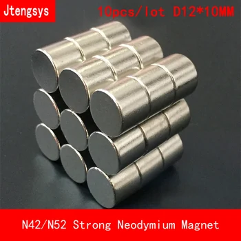 

Jtengsys 10PCS D12*10mm N42 N52 round Strong Neodymium NdFeB magnets magnet 12X10MM