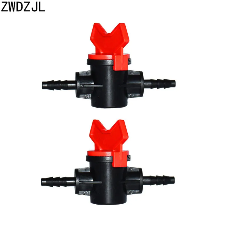 

Garden tap 1/4 irrigation Mini Valve 2 way 4/7 hose waterstop connectors water valve 1/4" barb Drip adapter 20pcs
