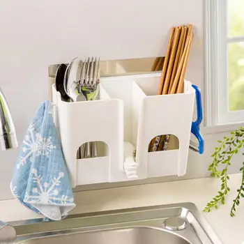 

Kitchen supplies storage Household Creative Kitchen Perforation-Free Wall Hanging Drainage Chopsticks Cage