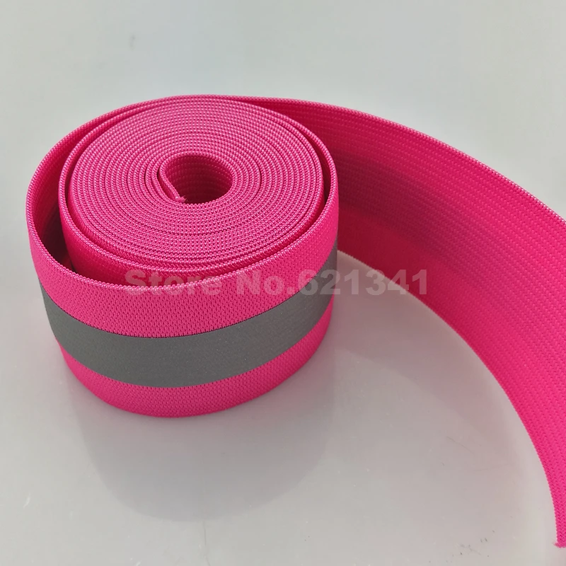 Pink Reflective Elastic Tape Band Cord 
