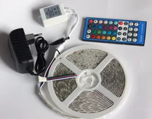 IP20/IP65/IP67 SMD 5050 RGBW/RGBWW 5 М LED strip light DC12V лампа Гибкая Лента + 40key Controller + 3A Питания адаптер