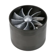 Enkelzijdige Turbine Auto Turbo Air Intake Gas Fuel Saver Automobiles Inbouwen Fan Vent Supercharger Zwart