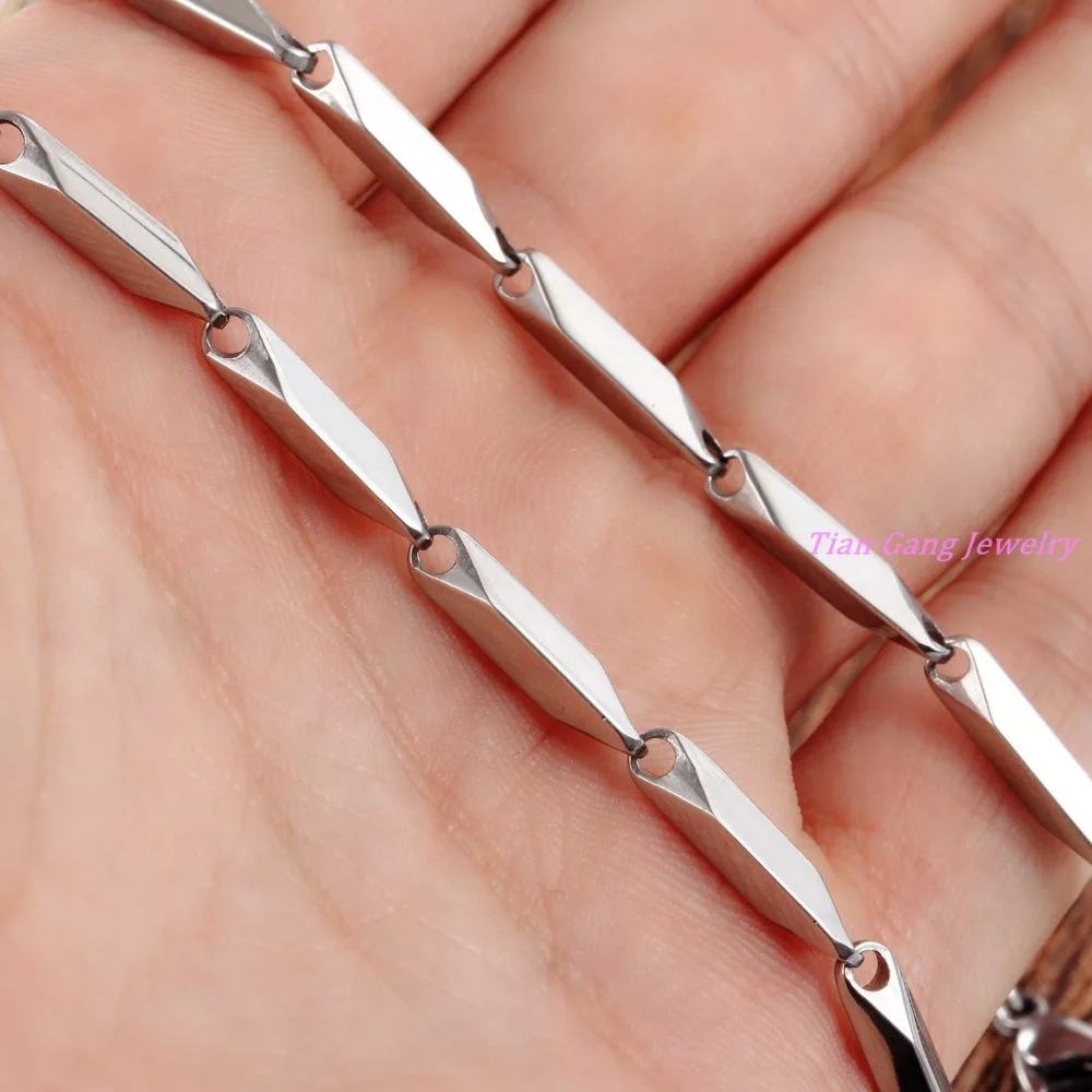 Cool Fashion 7" 40" 2/3/4mm Mens Chain Boys Stick Link Trendy Stainless