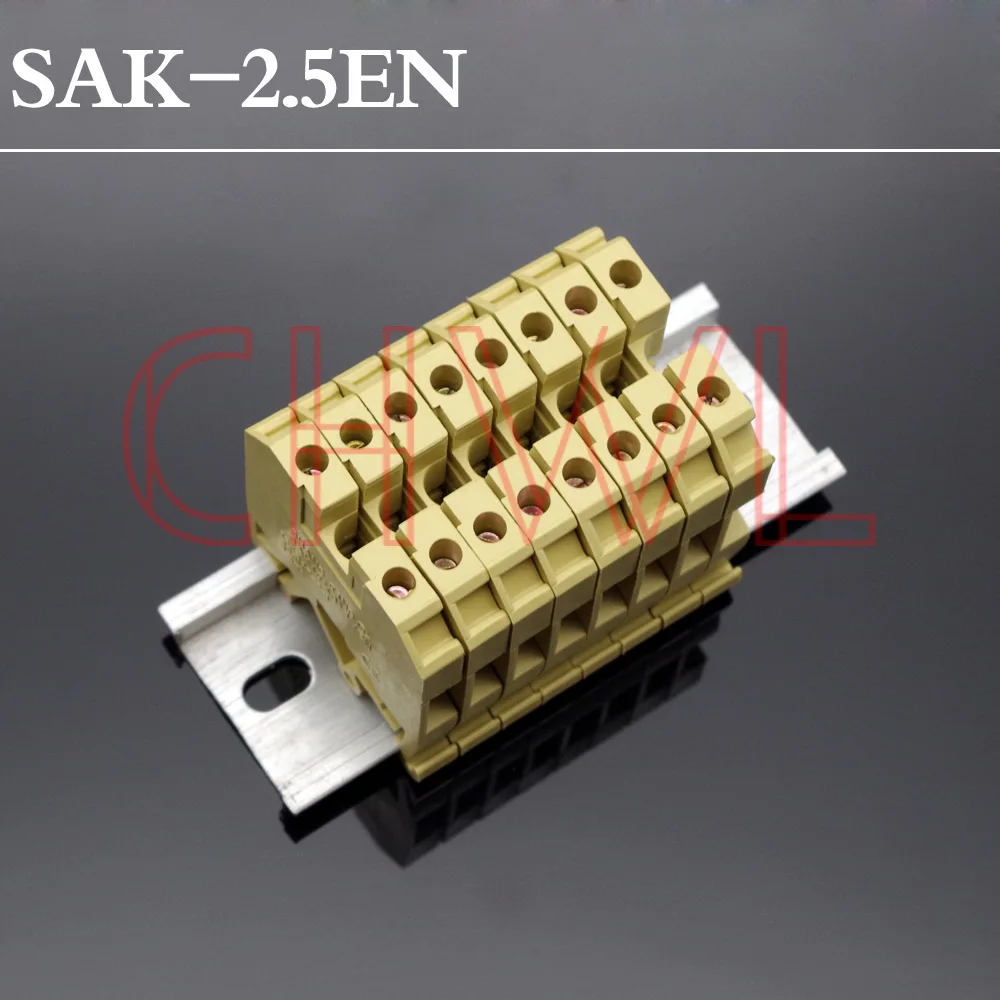 

10pcs/lot SAK-2.5EN Universal Terminal Blocks Copper Screw Type FREE SHIPPING