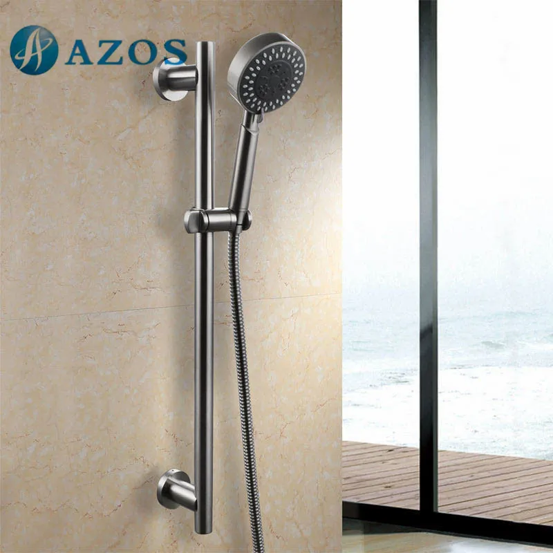 

Three Function Hand Shower Head with Adjustable Slide Bar, Brushed SUS304 Stainless Steel Color LYTZ068