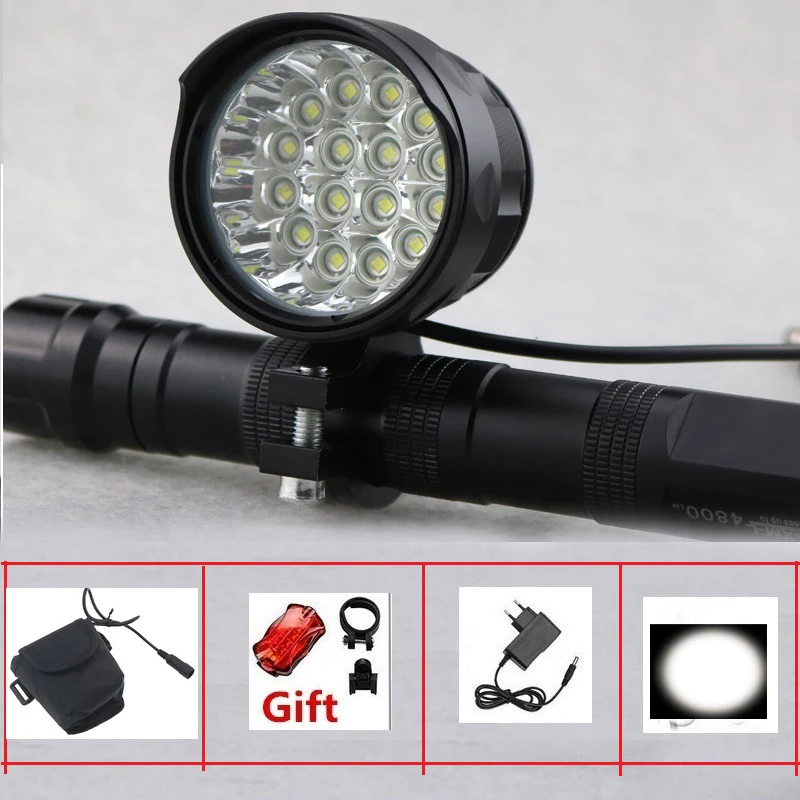 Best Rechargeable 27000 Lumen Led LBike Light 16x Cree XML T6 Cycling Bicycle Torch 16T6 Led Road Bike Lamp With 18650 Battery Pack 0