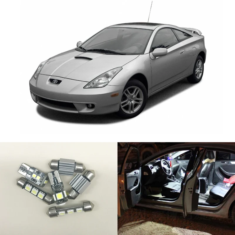 

6PCs/Pack Canbus No Error Led Interior Package Kit Light Bulbs For Toyota Celica 2002-2005 Map Dome Trunk License Plate Lamp