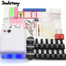 Nail Art tools manicure sets 36W UV LAMP nail dryer 10 colors soak off gel nail polish top gel base coat uv build gel nail kits