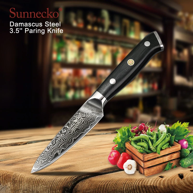 SUNNECKO 3 5 &quotнож для очистки овощей 73 слоя Дамасская сталь кухонные ножи японский VG10