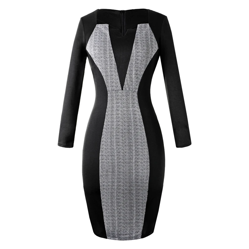 Женское облегающее платье OTEN офисное с оптической иллюзией|robe crayon|dress officebodycon dress |
