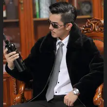 Мужские меховые норковые куртки с воротником из овечьей шерсти, Зимние Куртки из натуральной кожи для мужчин, мужское пальто из овечьей шерсти