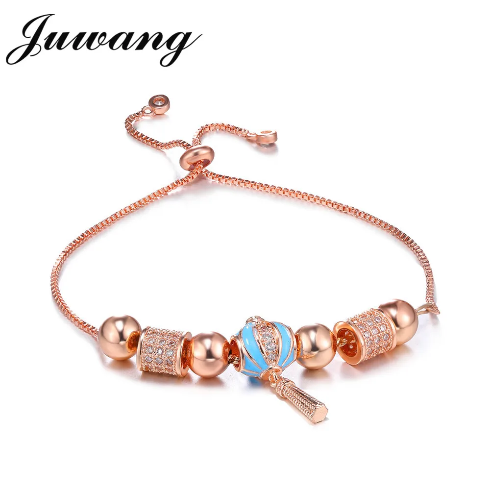 

JUWANG 2018 New Enamel Lantern Charm Bracelet&Bangle for Woman Girl Fashion Cubic Zircons Pandor Jewelry Gift Wholesale