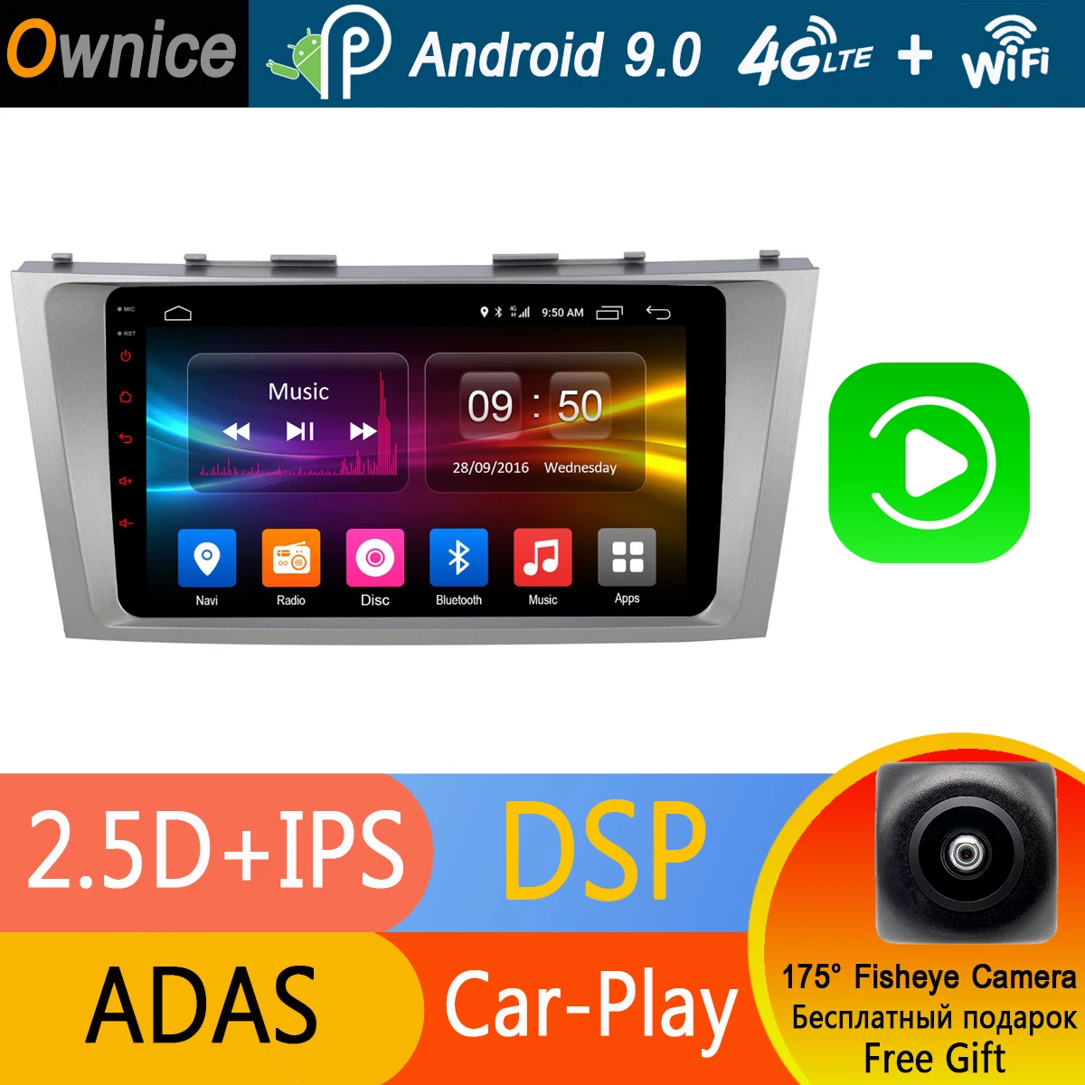 Top 8 Core 9" IPS Android 9.0 4G RAM+32G ROM Car DVD GPS Navigation  Player For Toyota Camry 2006-2011/2013 radio Stereo DSP CarPlay 0 Top 8 Core 9" IPS Android 9.0 4G RAM+32G ROM Car DVD GPS Navigation  Player For Toyota Camry 2006-2011/2013 radio Stereo DSP CarPlay 0