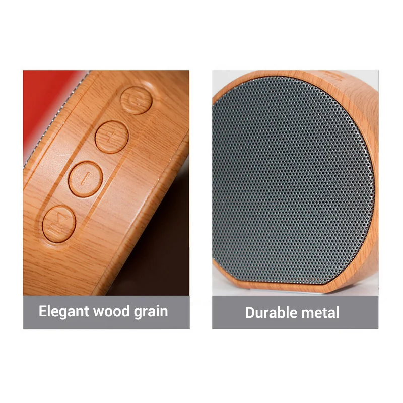 Mini Wireless Bluetooth Speaker Wooden Portable Subwoof Sound With Mic TF card U Disk FM AUX Music Play Loudspeaker Speakers (6)