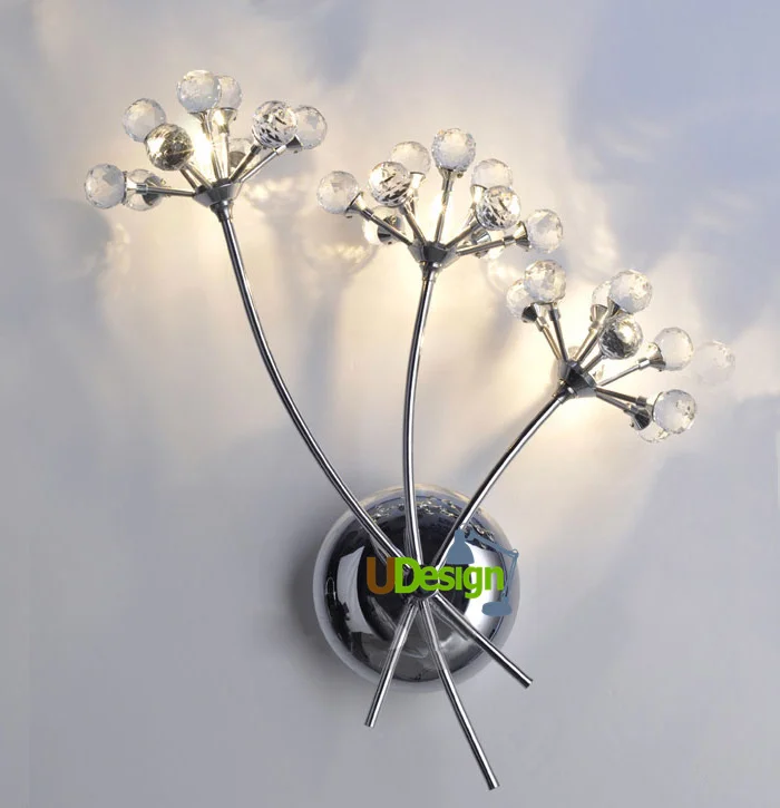 

Free shipping Modern European style hot sale K9 Crystal Wall lamp with 3 Bulb