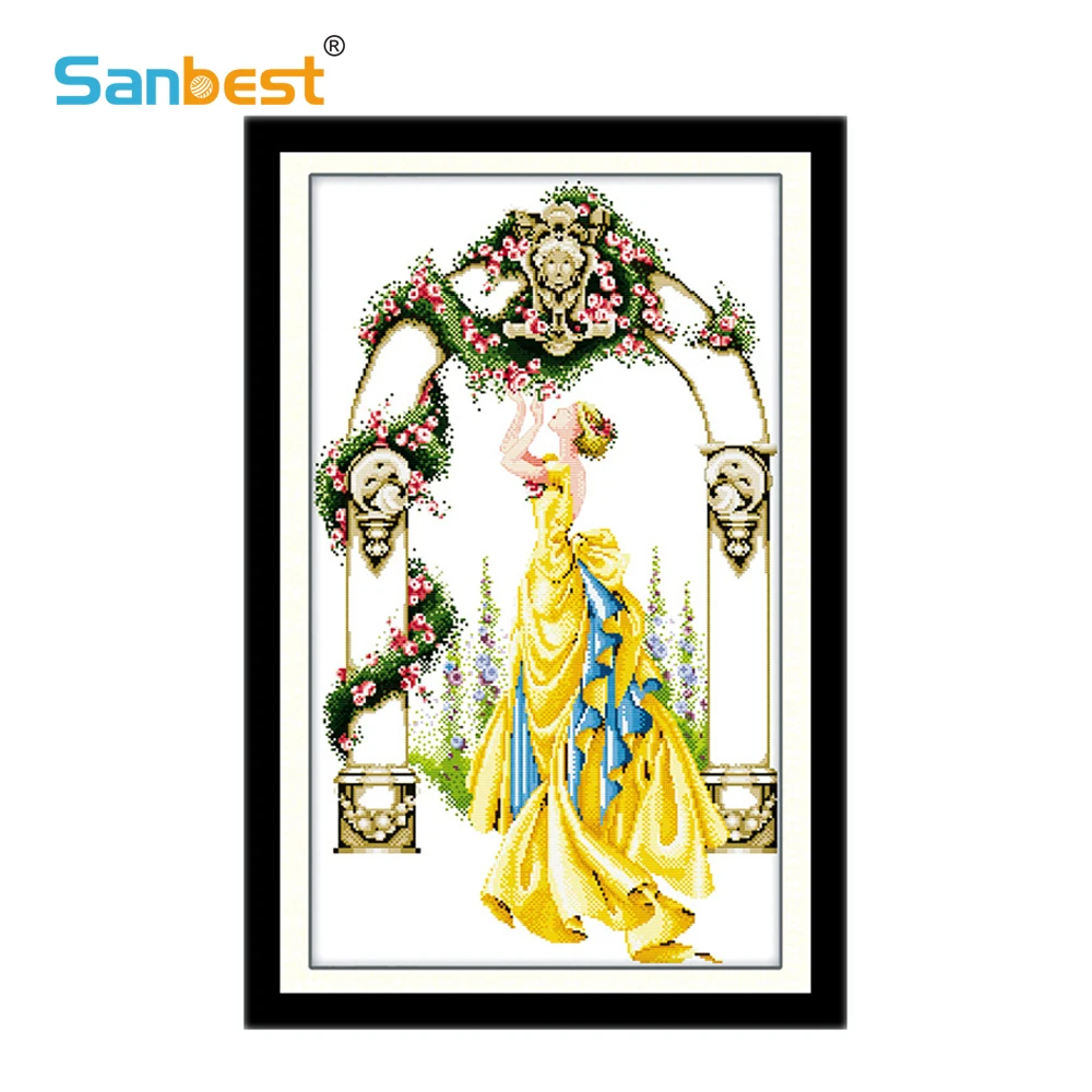 Sanbest Cross Stitch Kits Cotton Thread DMC Summer ueen Picture Patterns Painting Living Room Bathroom Decoration CT00002 | Дом и сад