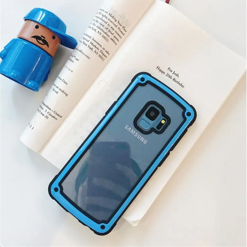 DCHZIUAN для samsung S10 S10 Plus S10e S9 S8 Plus Note 9 Note 8 чехол Модный Простой Противоударный прозрачный жесткий мягкий чехол для телефона - Цвет: BLUE