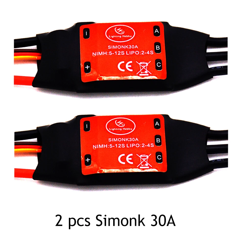 2pcs Simonk 30A Brushless 450 multicopter Motor Speed Controller ESC