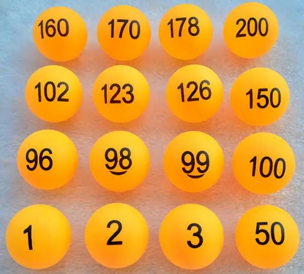 Sweep Ball Swing Numbers Orange Digital number Balls 1 to 200 Drawings Touch Numbers Ball Solid Color game ball 4cm