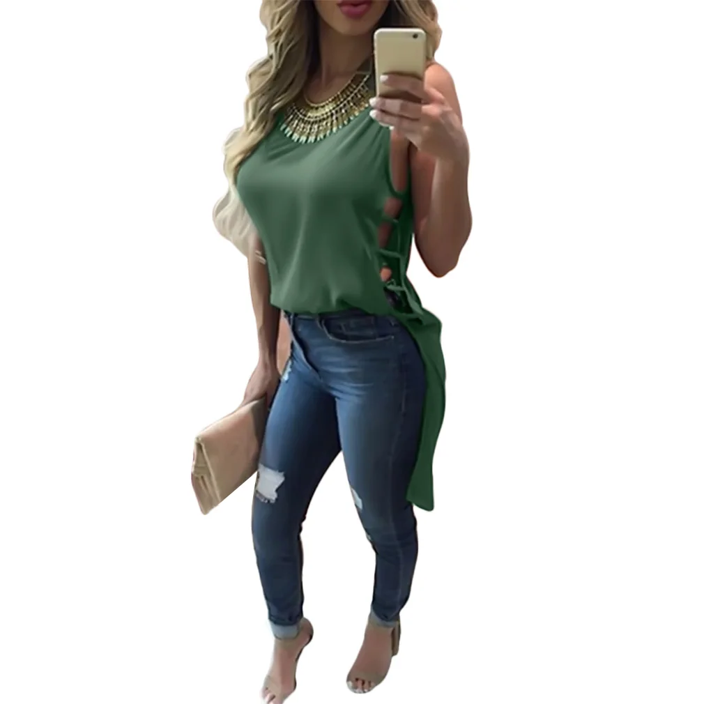 أزياء المرأة بلوزة شيفون قمم الصيف مثير أكمام الجوف خارج عالية منخفضة البلوزات السيدات عارضة ضمادة قميص فضفاض Blusas أزياء المرأة بلوزة شيفون قمم الصيف مثير أكمام الجوف خارج عالية منخفضة البلوزات السيدات عارضة ضمادة قميص فضفاض Blusas
