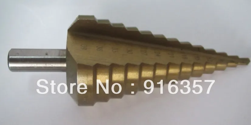 

Free Shippping 100 sets / Lot HSS Step Drill Bit Set 4241 Steel Step Drill Bit--Metric Size 4-39 mm 13 step