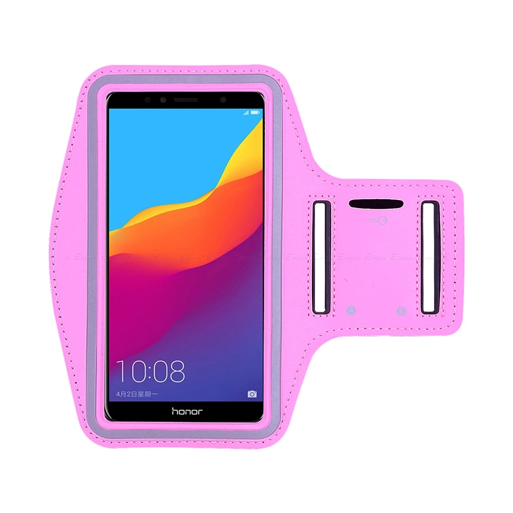 Чехол на руку для HuaWei Honor 9X Premium 5C 6 6A 6C 7A 7C 7S 7X 8A 8C 8S 8X Max Pro Play 3 3e Sport Running Gym Phone Bag - Цвет: Розовый