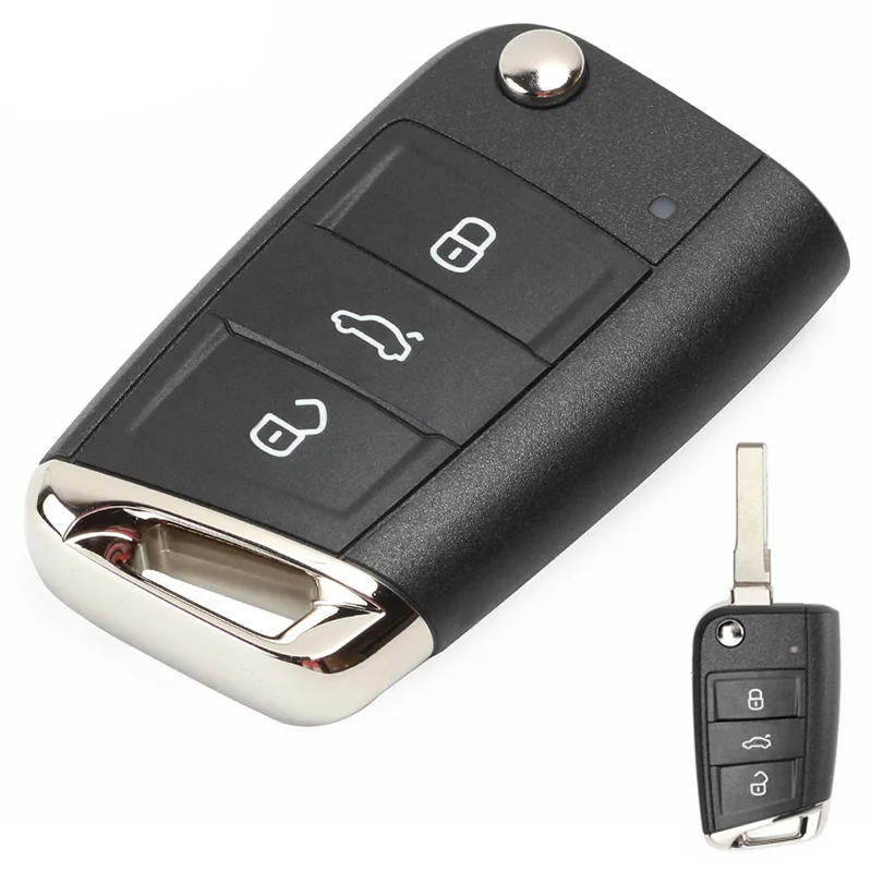 KEYECU 1x/3x434 МГц ID48 чип 3 кнопки Keyless-go/Флип дистанционного брелока для Volkswagen MQB Golf VII MK7, для Skoda Octavia A7