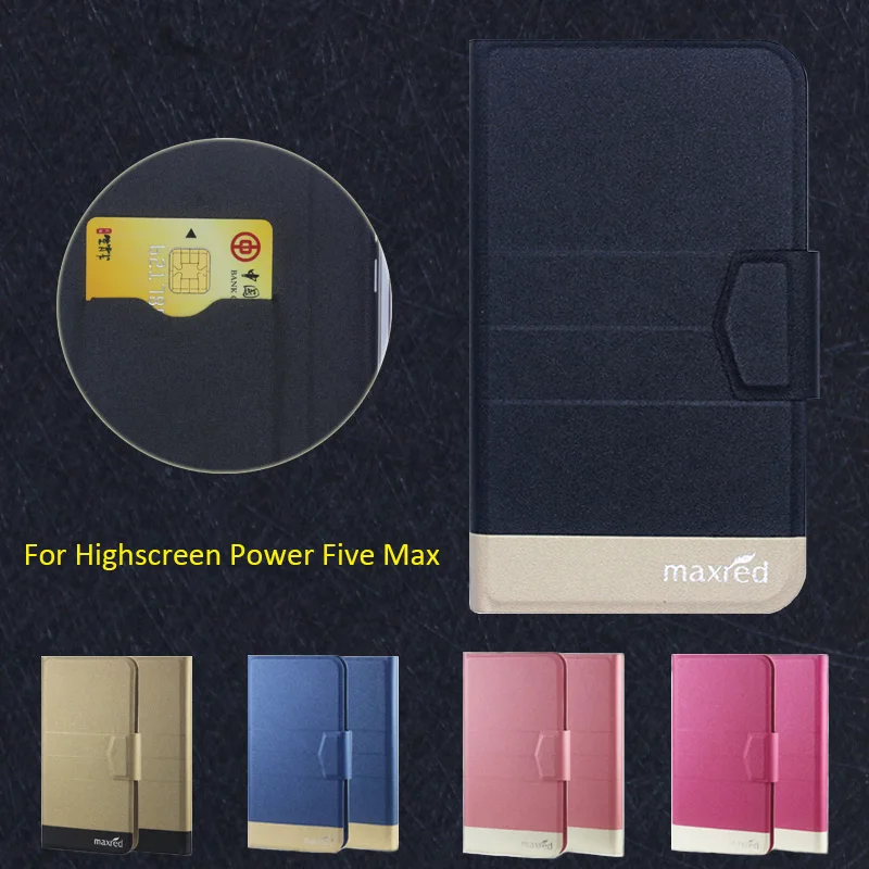 

New Hot! Highscreen Power Five Max Case,5 Colors High quality Full Flip Fashion Customize Leather Luxurious Phone Accessories