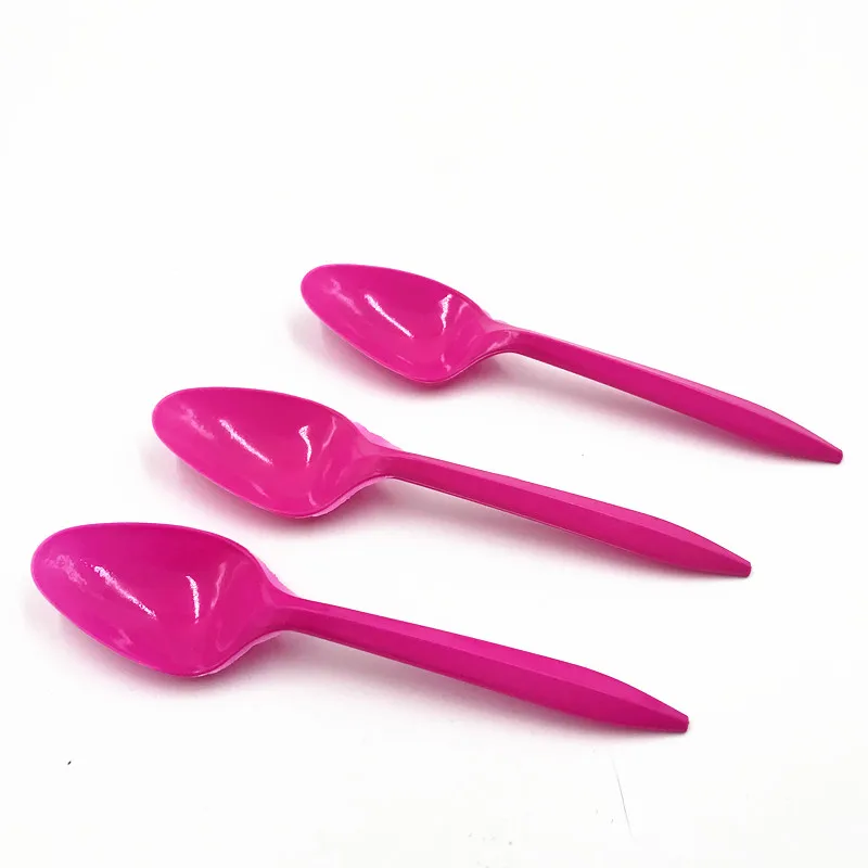 20pcs/lot solid color theme plastic spoons baby shower party decoration