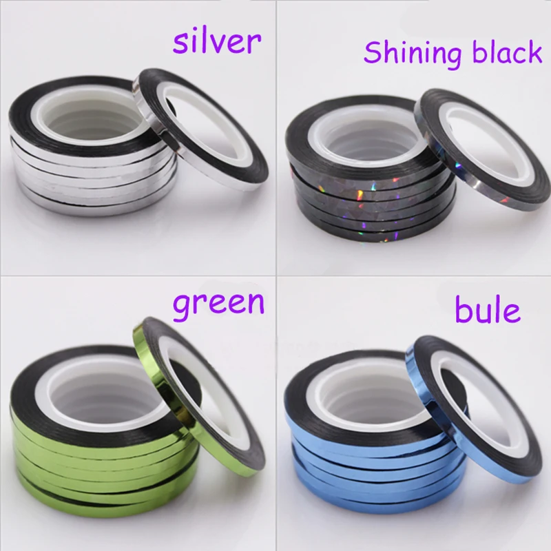 3mm 1Pcs Metal Stripe line Nail Sticker 11 colour Striping Tape Line