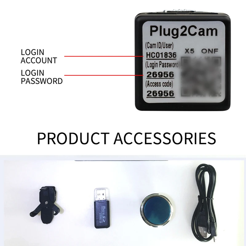 

30*30*30mm Mini WiFi camera 1080P DV Pocket 5V 1A Charger USB cable Card reader Wireless Night vision Accessory