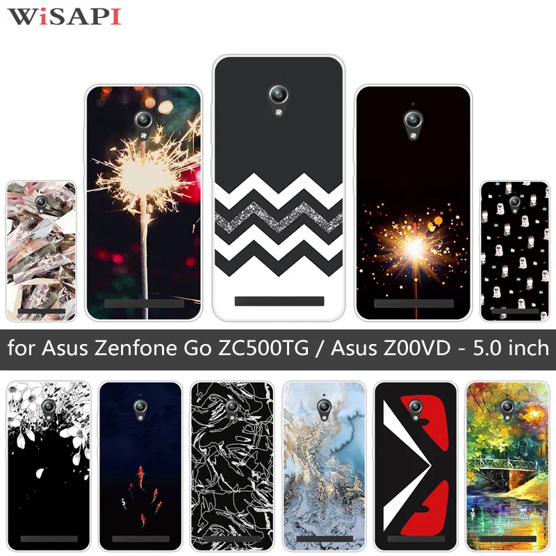 For Asus Zenfone Go ZC500TG Silicone Cases Phone fundas ZC ZC500 500 500TG TG Dark Back Cover Clear Silm Capa |