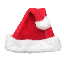 Шляпу Санта для взрослых большой шляпу Санта Комфорт двойной вкладыш плюшевые красные вельветовые праздничные колпаки для мальчиков Штаны для девочек с рождественским изображением подарки