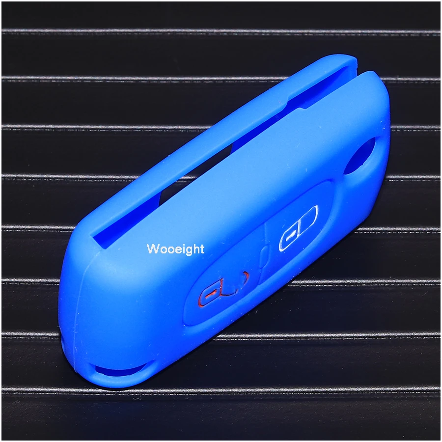 Wooeight 2 Buttons Silicone Car Key Case Remote Flip Fob Folding Cover Shell For Peugeot 207 307 308 407 408 Citrone C2 C3 C4 C5 (8)