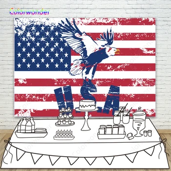 

Photography Backdrop Independence Day American Flag Background for Photo Studio Birthday Party Decor USA July for forth Backdrop