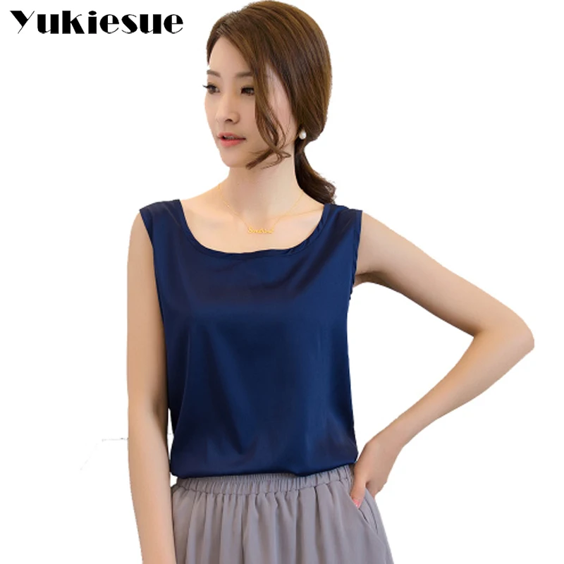 

Women Summer rayon Silk Tank Top Sleeveless Blouse Shirt Casual Loose womens Tops Sexy Cami Female Vest Ladies Clothing pink