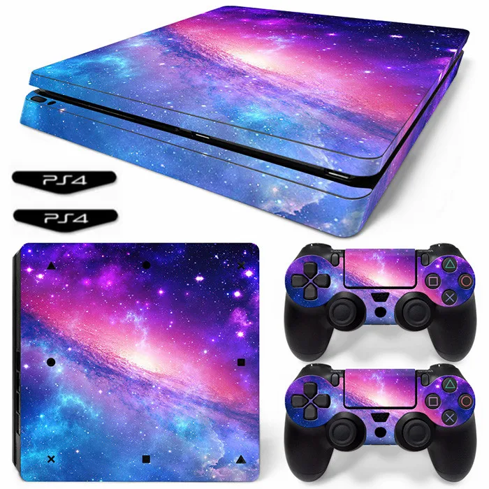 

Pink Sky Ps4 Slim Sticker Vinyl Cover Decal PS4 Slim Skin for PS4 Slim Console and 2 Controllers