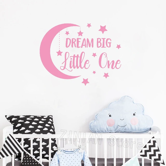 Dream Little One Wall Decal Moon And Stars Removable Baby Dream Little One Wall Decal Moon And Stars Removable Baby Boy Nursery Stickers